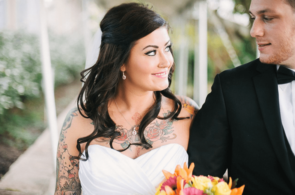 bride with tattoo