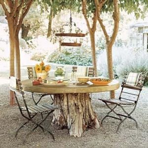 tree stump dining table