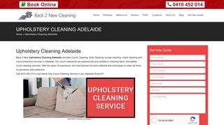 Back 2 New Cleaning – Upholstery Cleaning Adelaide