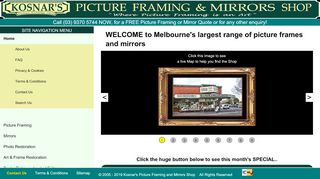 Kosnar’s Picture Framing & Mirrors Shop