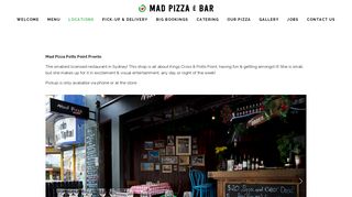 Mad Pizza E Bar Potts Point Pronto